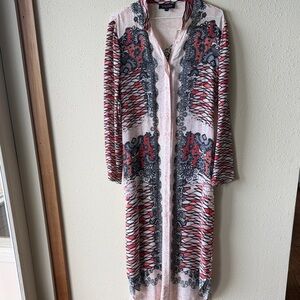 Saloni Women's Red and Black Long Sleeve Dress